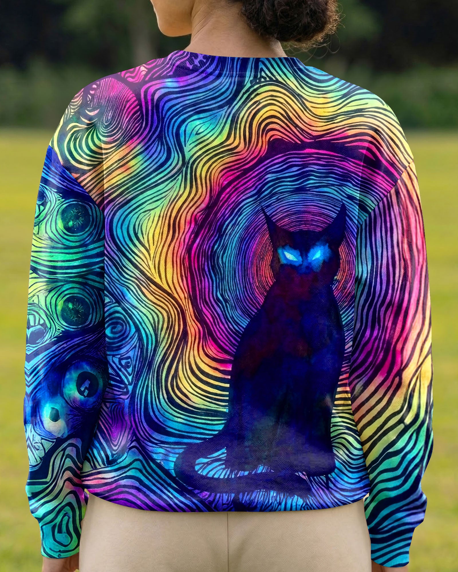 PSYCHEDELIC BLACK CAT ALL OVER PRINT - TLNT2803261