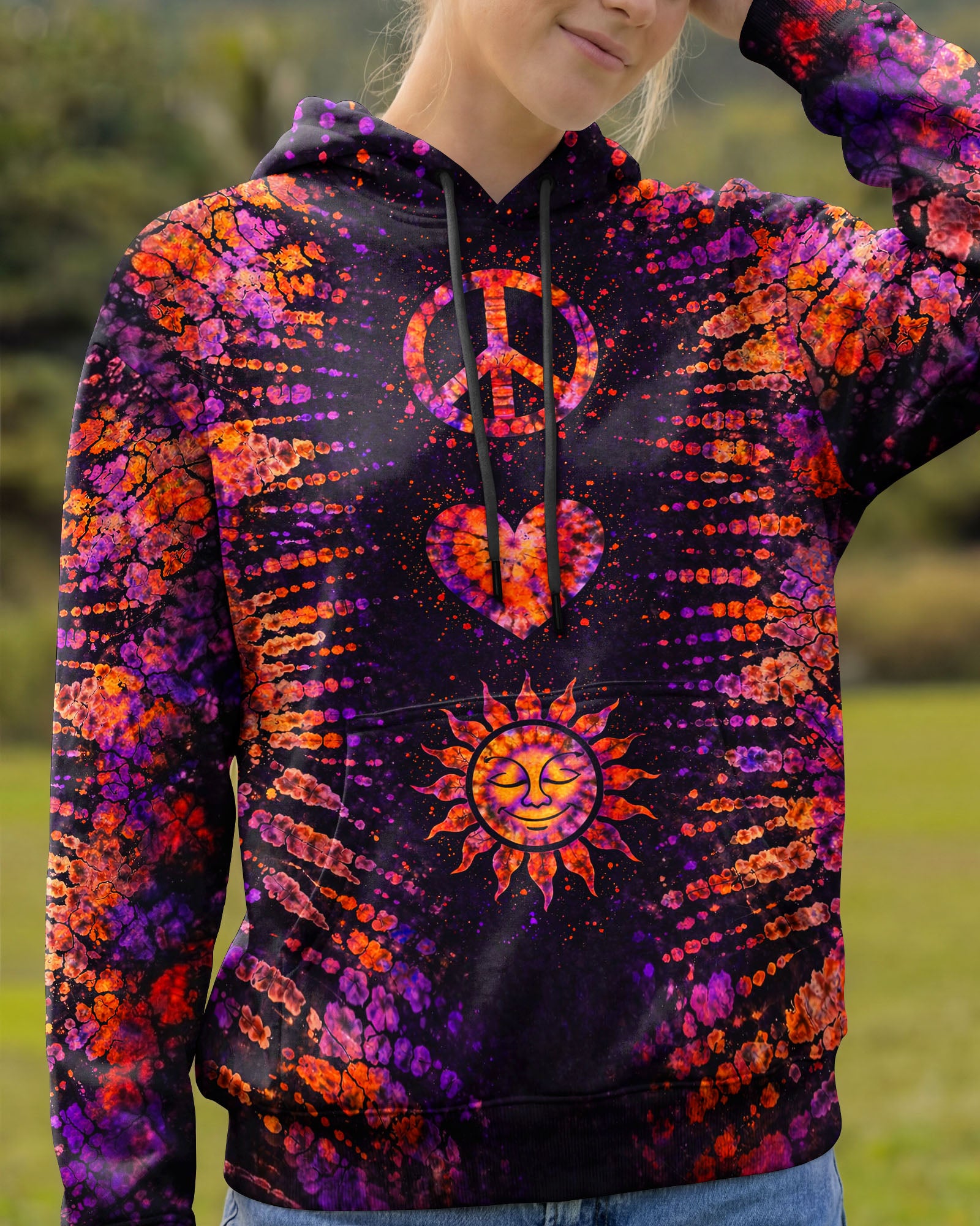 PEACE LOVE SUN SWIRL ALL OVER PRINT - TLNT2803262