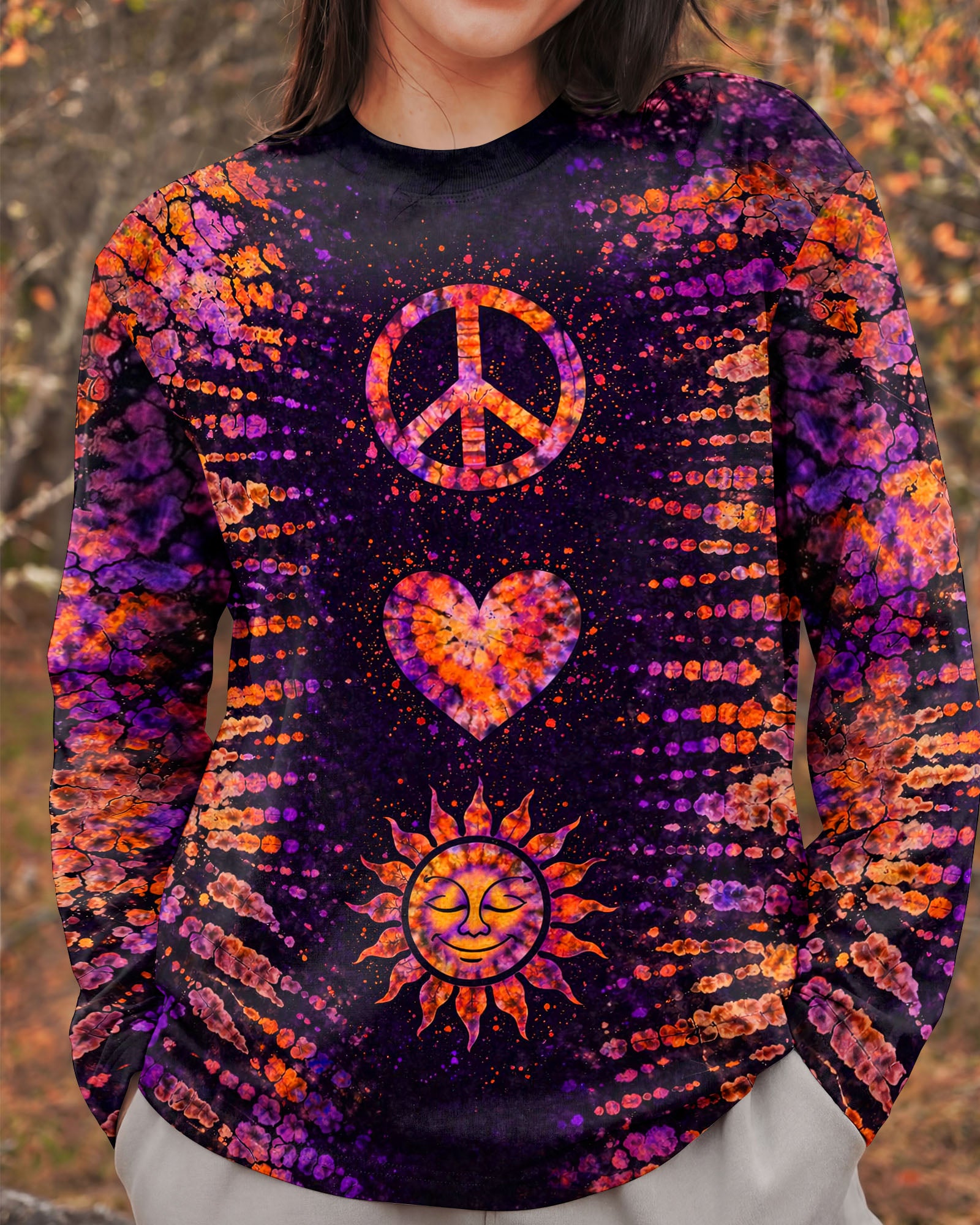 PEACE LOVE SUN SWIRL ALL OVER PRINT - TLNT2803262