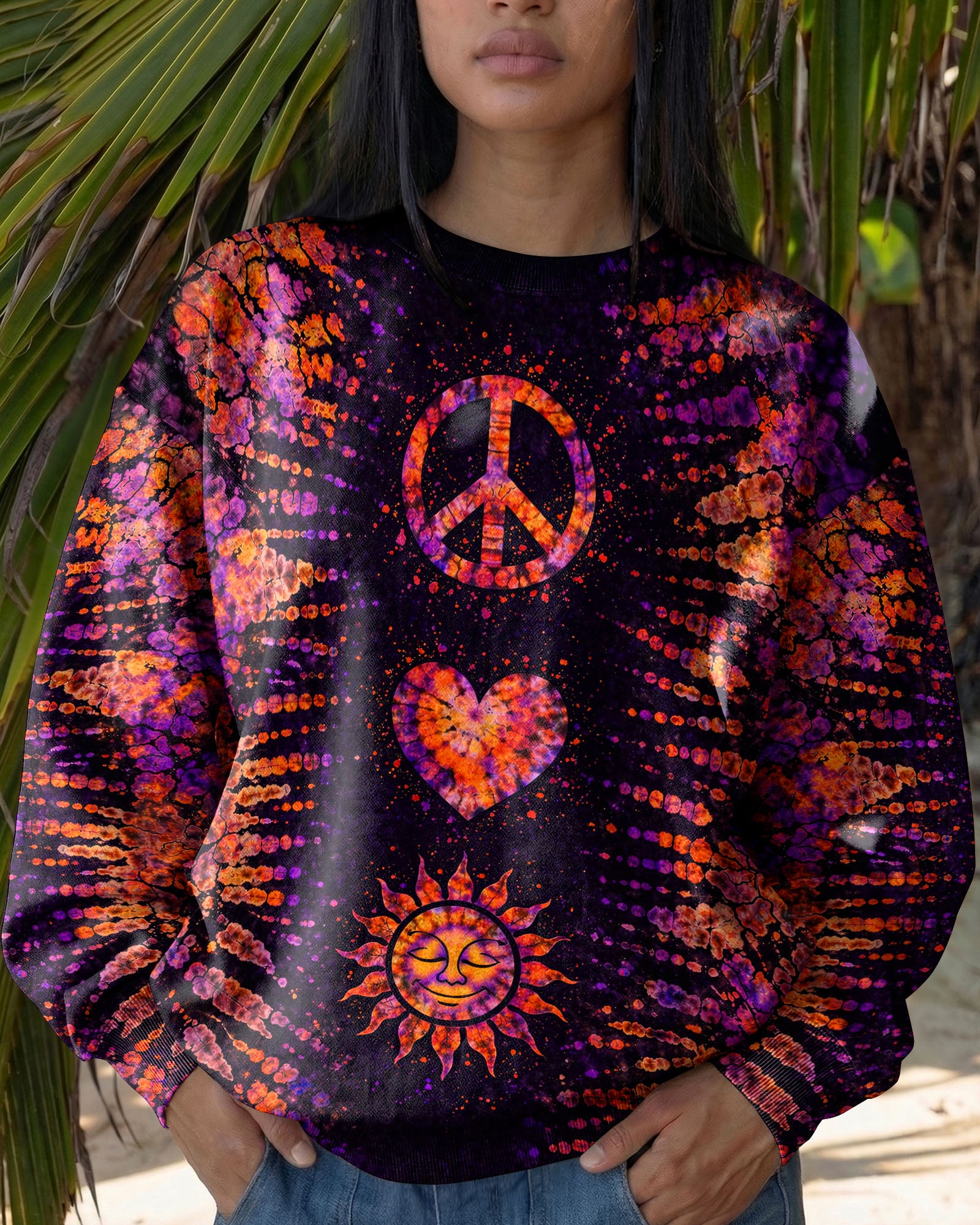 PEACE LOVE SUN SWIRL ALL OVER PRINT - TLNT2803262