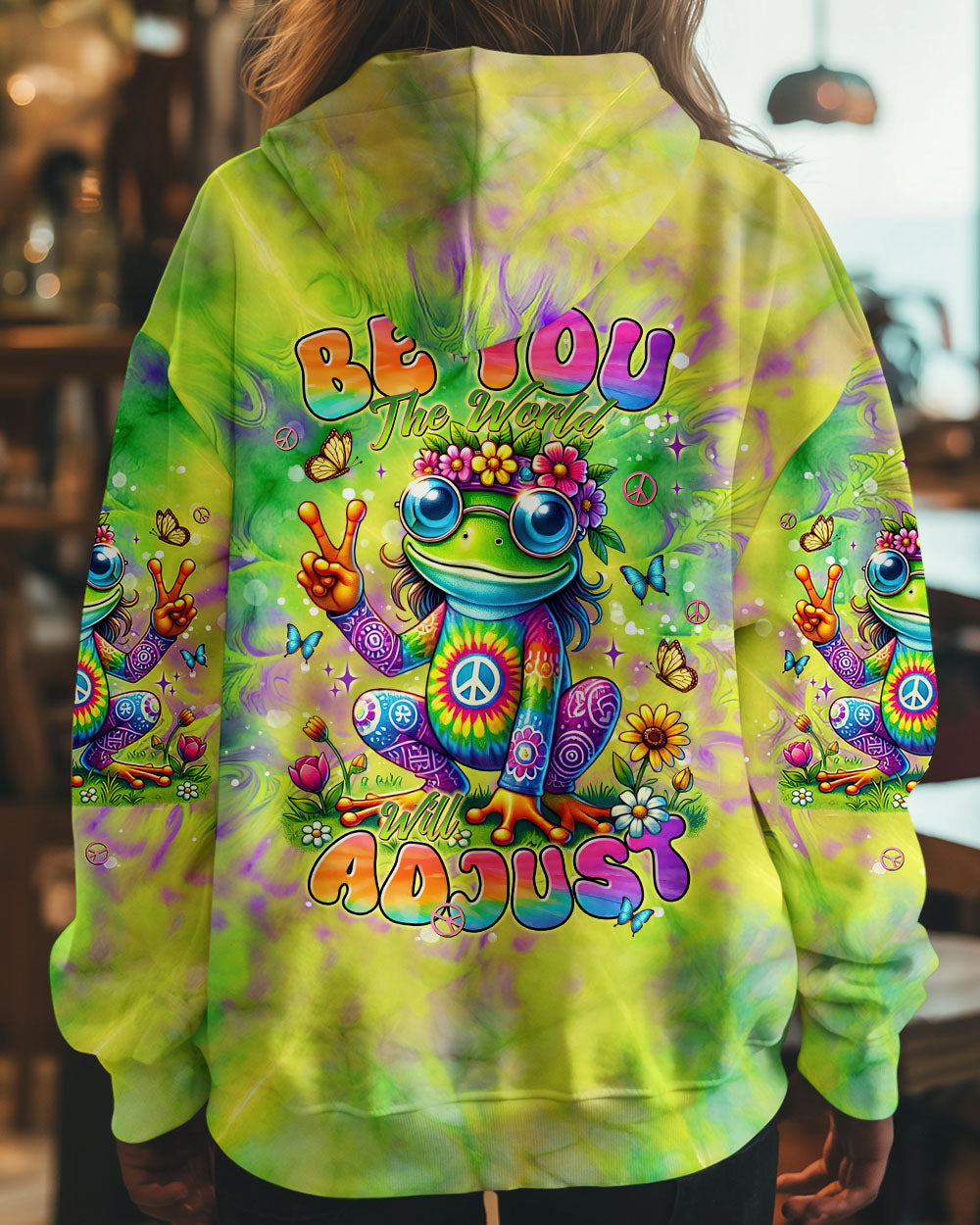 BE YOU THE WORLD WILL ADJUST FROG TIE DYE ALL OVER PRINT  - TLNT2804253