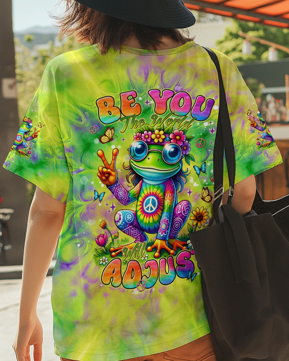 BE YOU THE WORLD WILL ADJUST FROG TIE DYE ALL OVER PRINT  - TLNT2804253