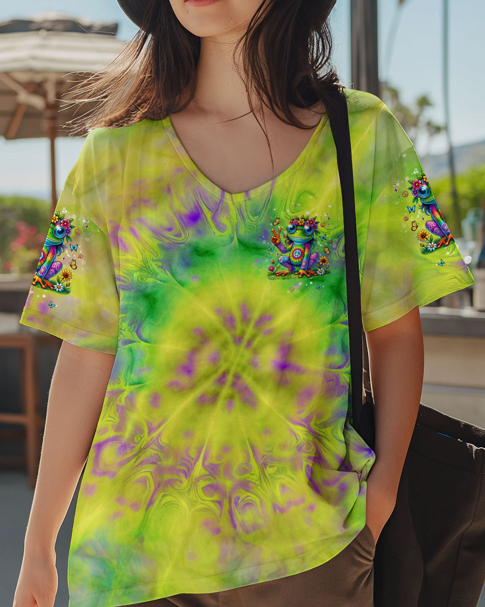 BE YOU THE WORLD WILL ADJUST FROG TIE DYE ALL OVER PRINT  - TLNT2804253