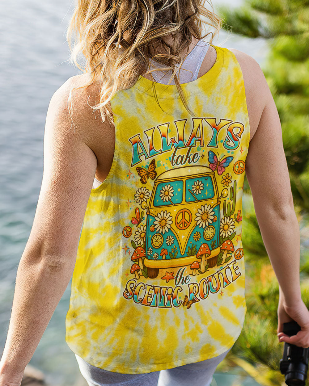 ALWAYS TAKE THE SCENIC ROUTE BUS TIE DYE ALL OVER PRINT - TLNT2806252