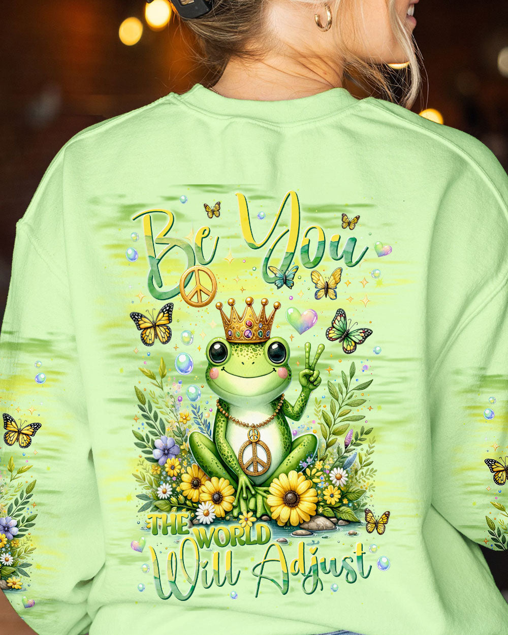 BE YOU THE WORLD WILL ADJUST FROG ALL OVER PRINT - TLNT2811232