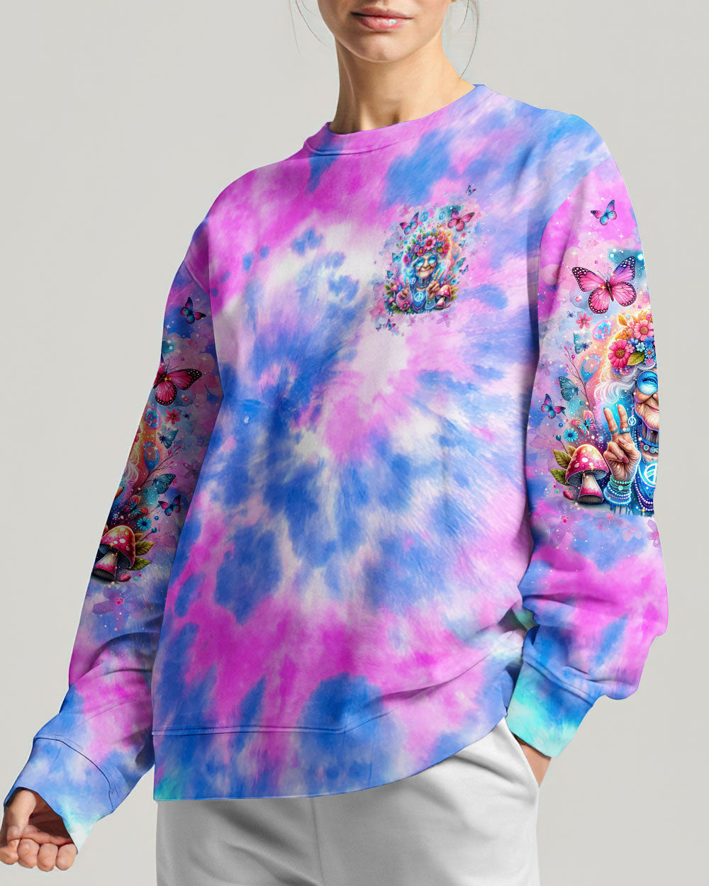 HIPPIE GRANDMA YOUNG AT HEART TIE DYE ALL OVER PRINT - TLNT3001241