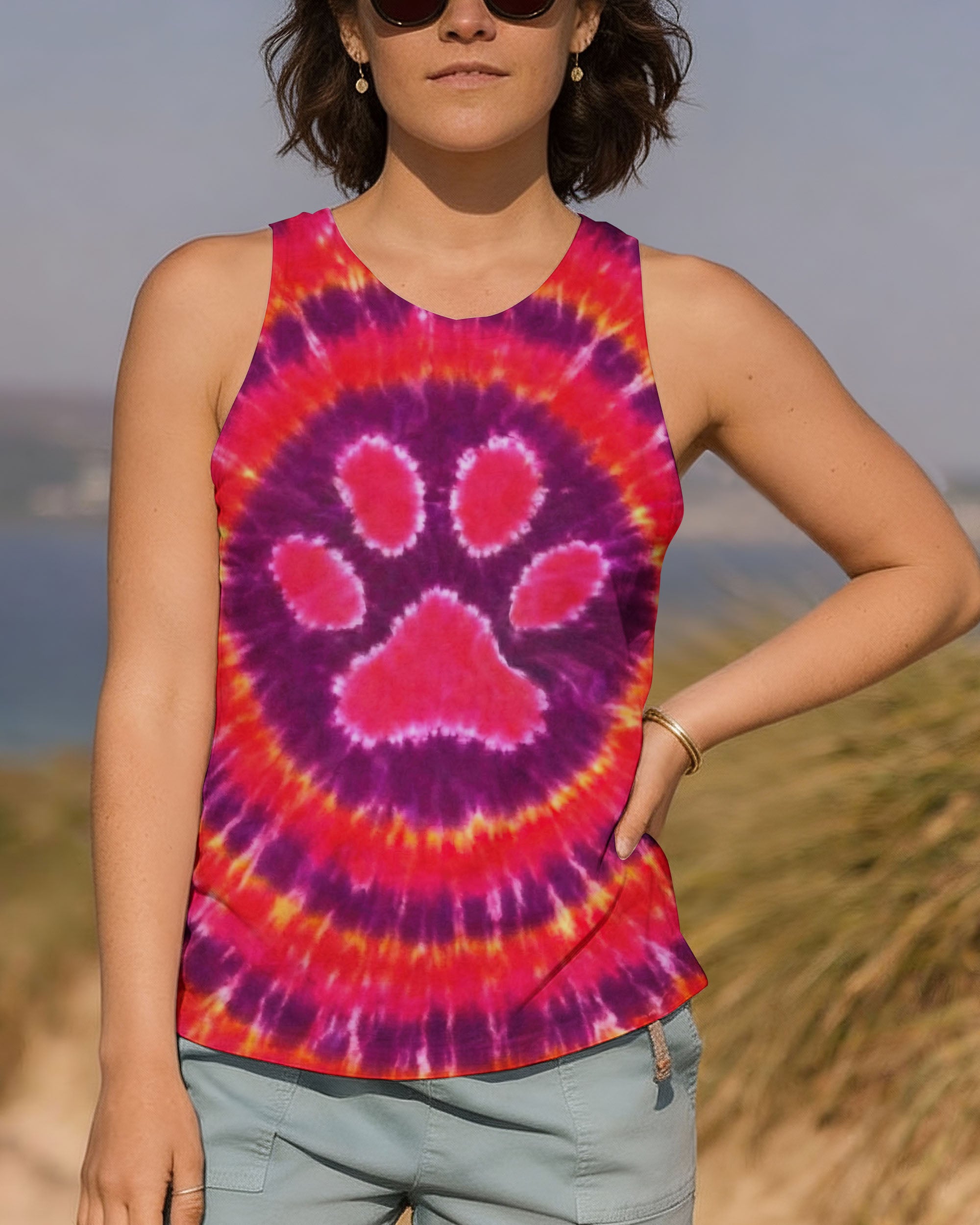 PAW PRINT HOT ORANGE  SWIRL ALL OVER PRINT - TLNT3112252