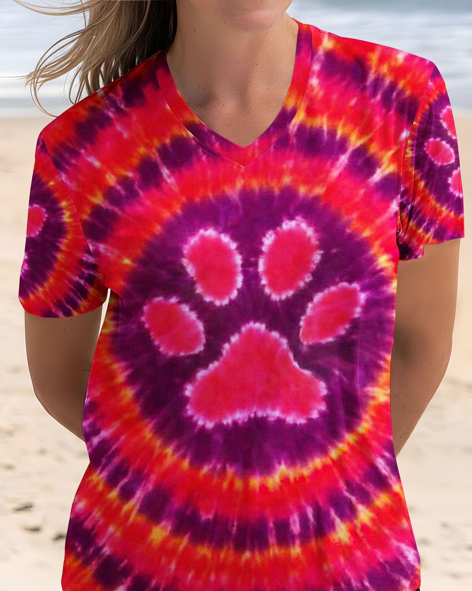 PAW PRINT HOT ORANGE  SWIRL ALL OVER PRINT - TLNT3112252