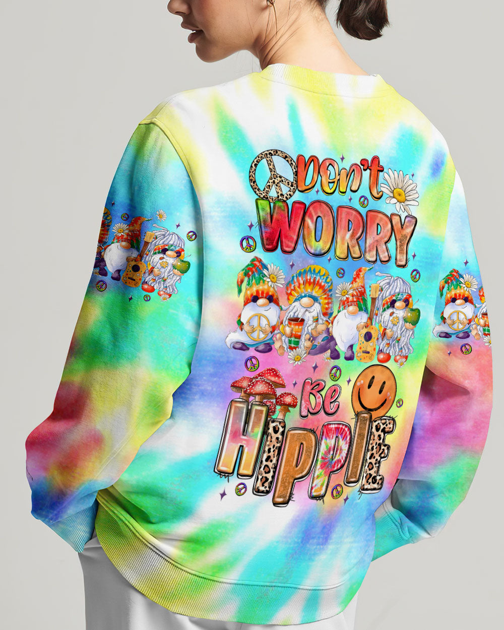 DON'T WORRY BE HIPPIE GNOME TIE DYE ALL OVER PRINT - TLNZ0809231