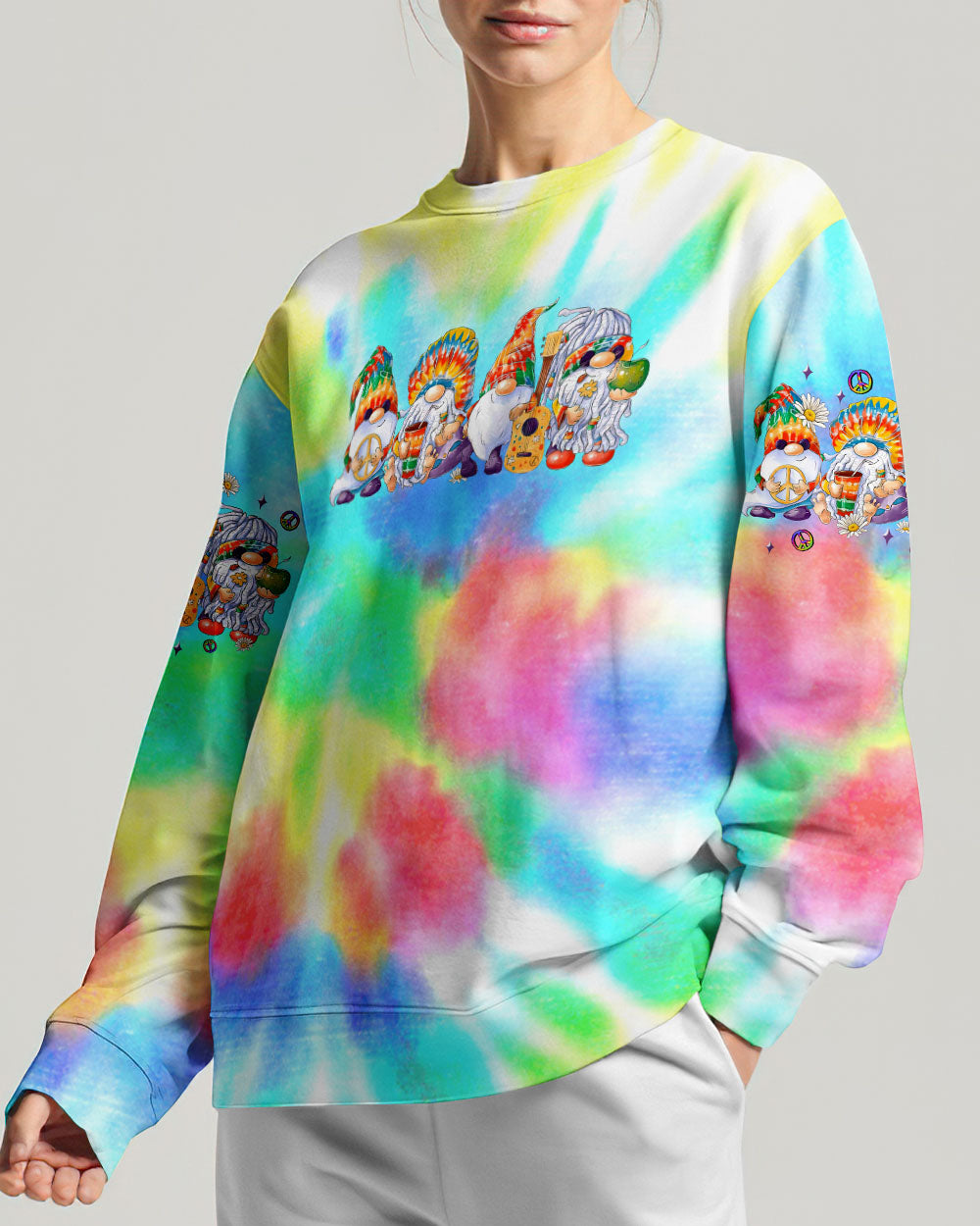 DON'T WORRY BE HIPPIE GNOME TIE DYE ALL OVER PRINT - TLNZ0809231