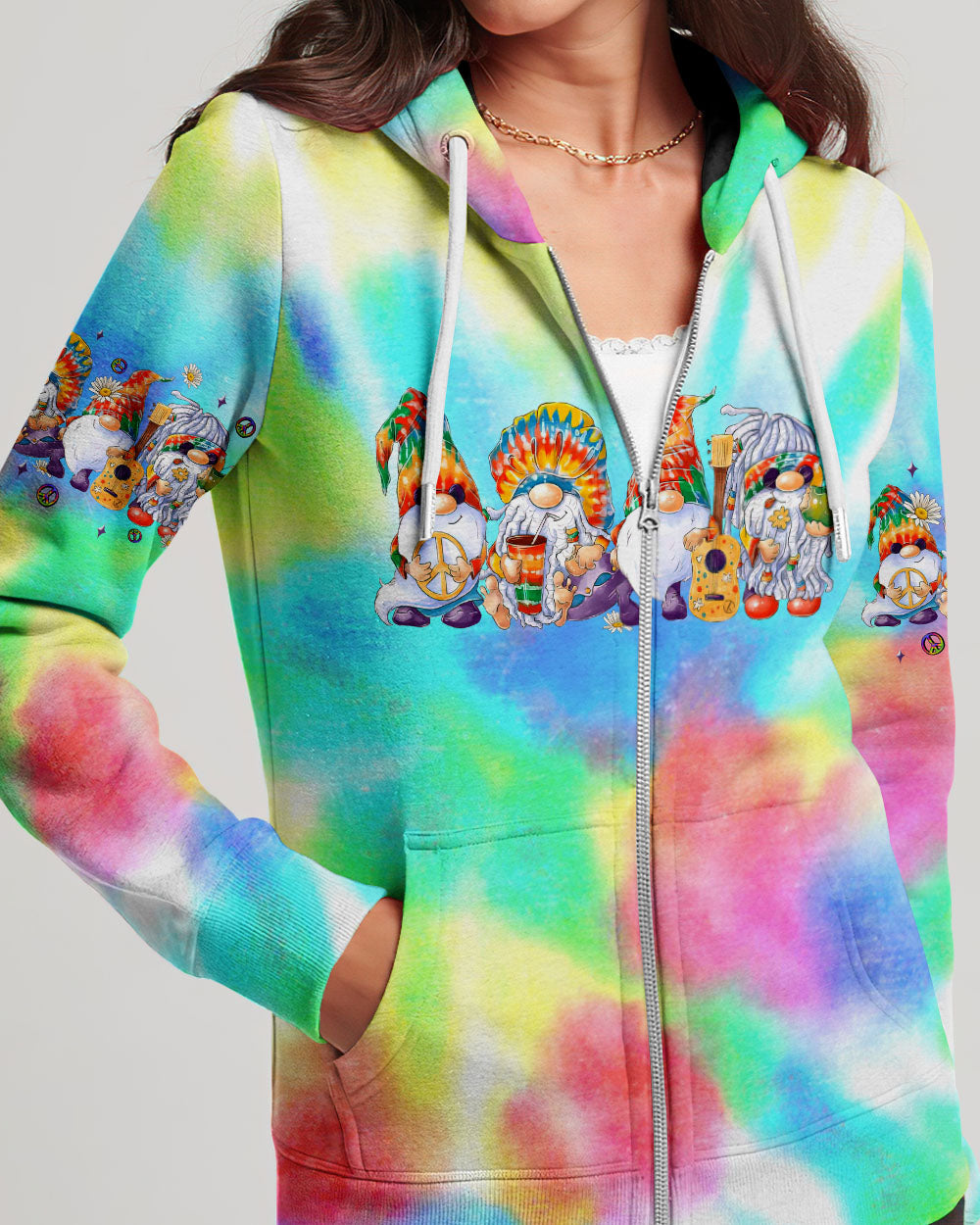 DON'T WORRY BE HIPPIE GNOME TIE DYE ALL OVER PRINT - TLNZ0809231
