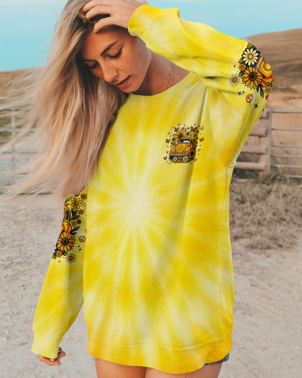 RUNNING AGAINST THE WIND CAR TIE DYE ALL OVER PRINT - TLNZ1009252