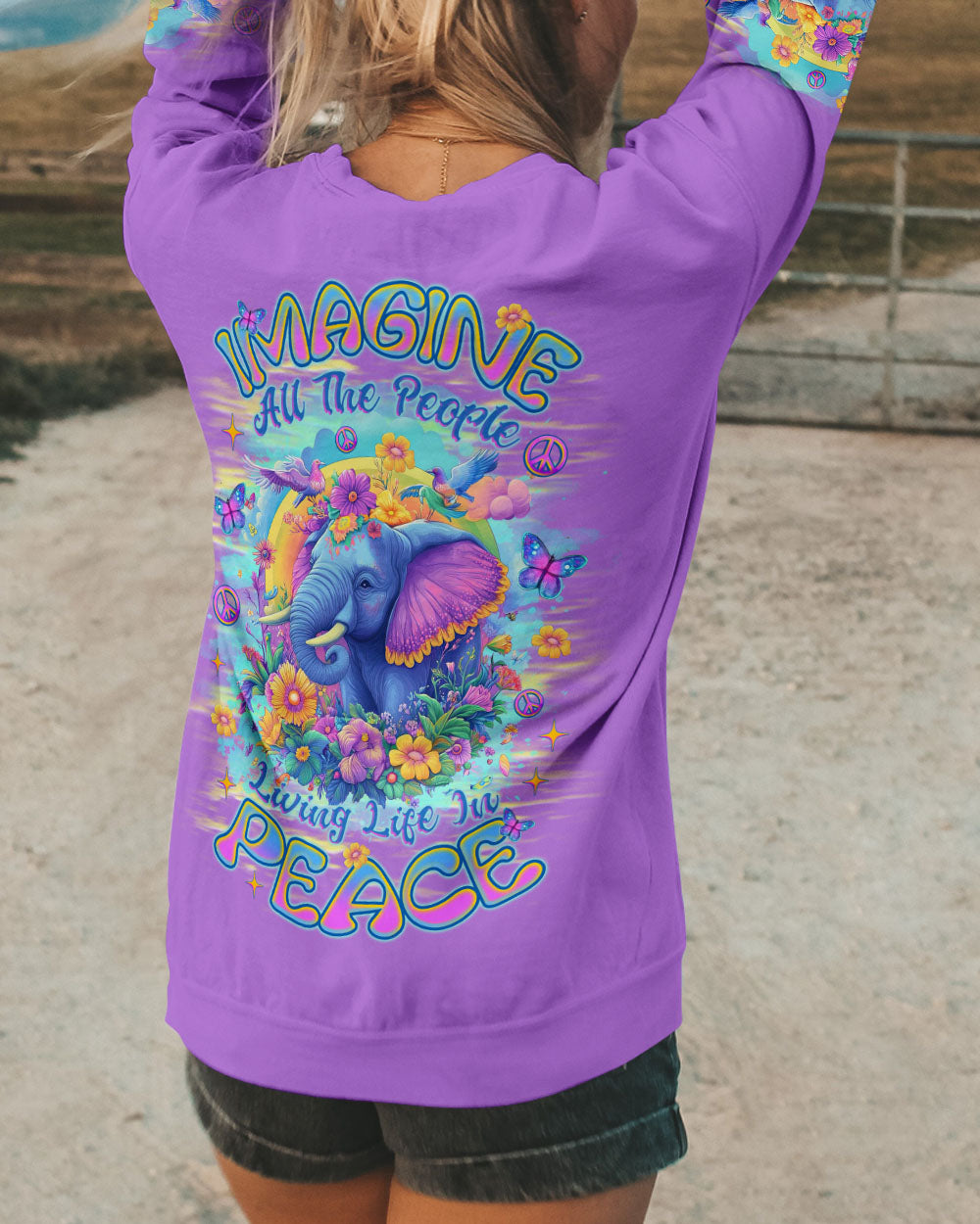 LIVING LIFE IN PEACE ELEPHANT ALL OVER PRINT - TLNZ1107251