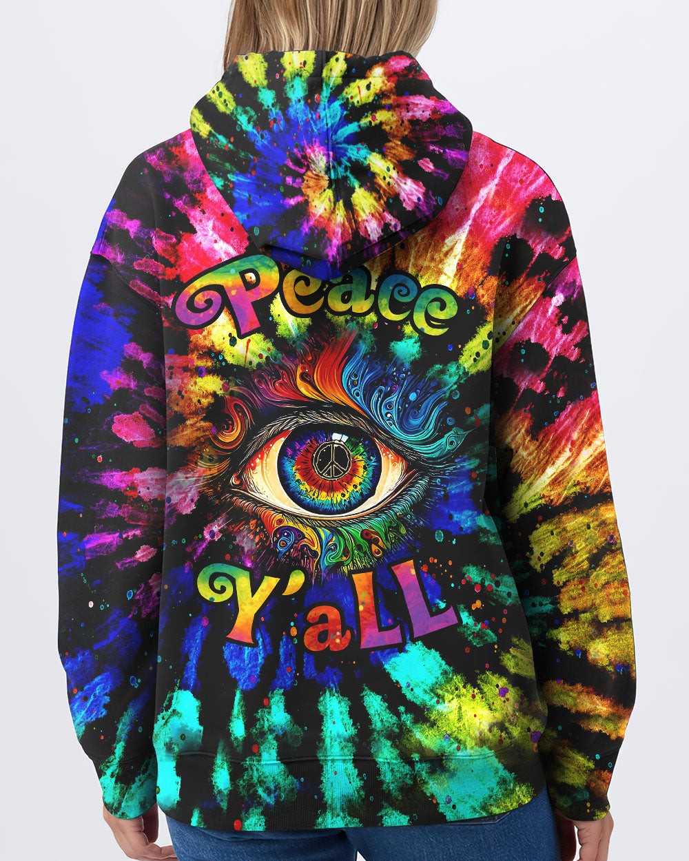 PEACE Y'ALL EYES TIE DYE ALL OVER PRINT - TLNZ1207231