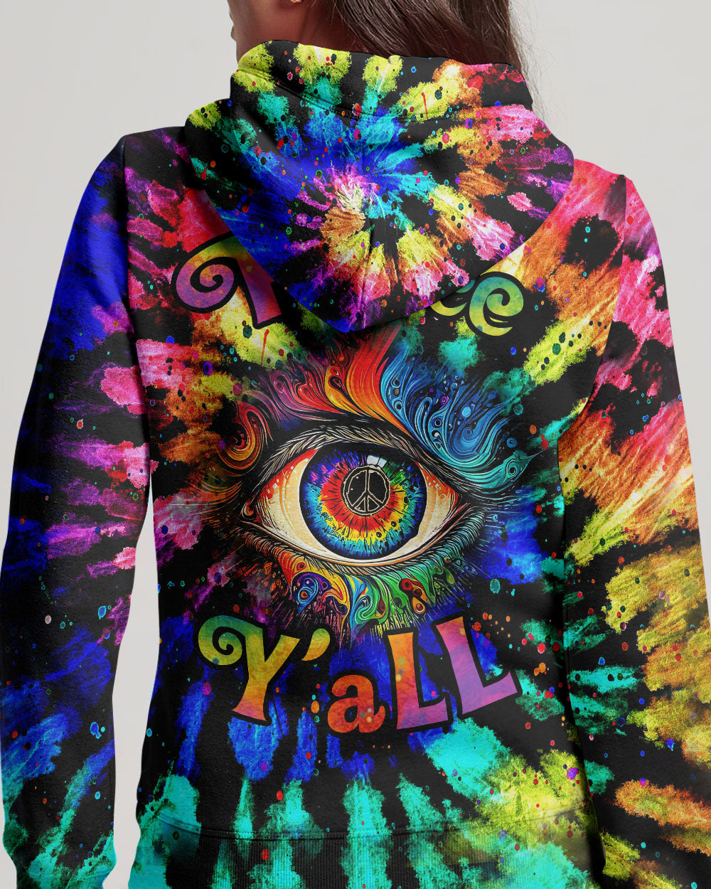 PEACE Y'ALL EYES TIE DYE ALL OVER PRINT - TLNZ1207231