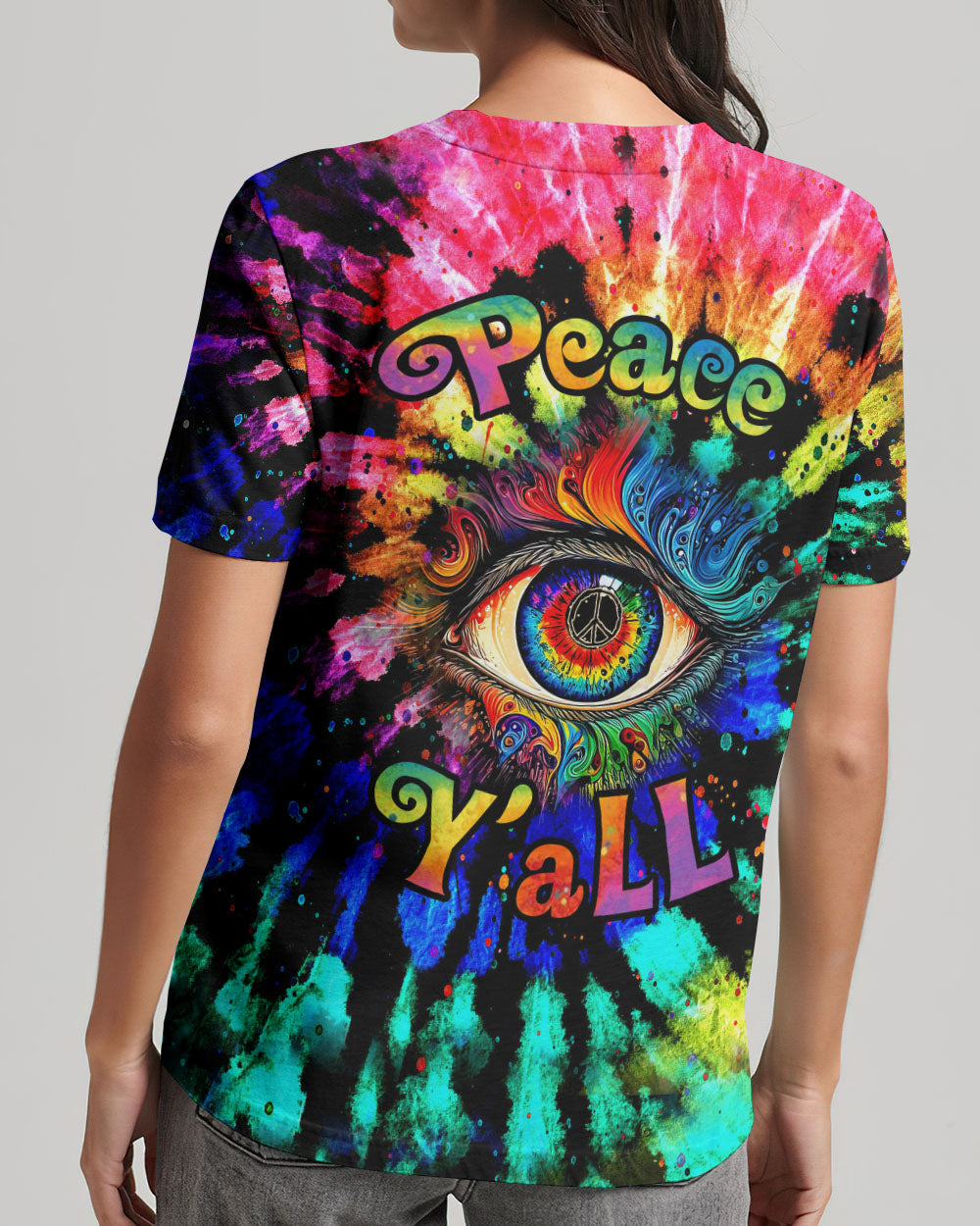 PEACE Y'ALL EYES TIE DYE ALL OVER PRINT - TLNZ1207231