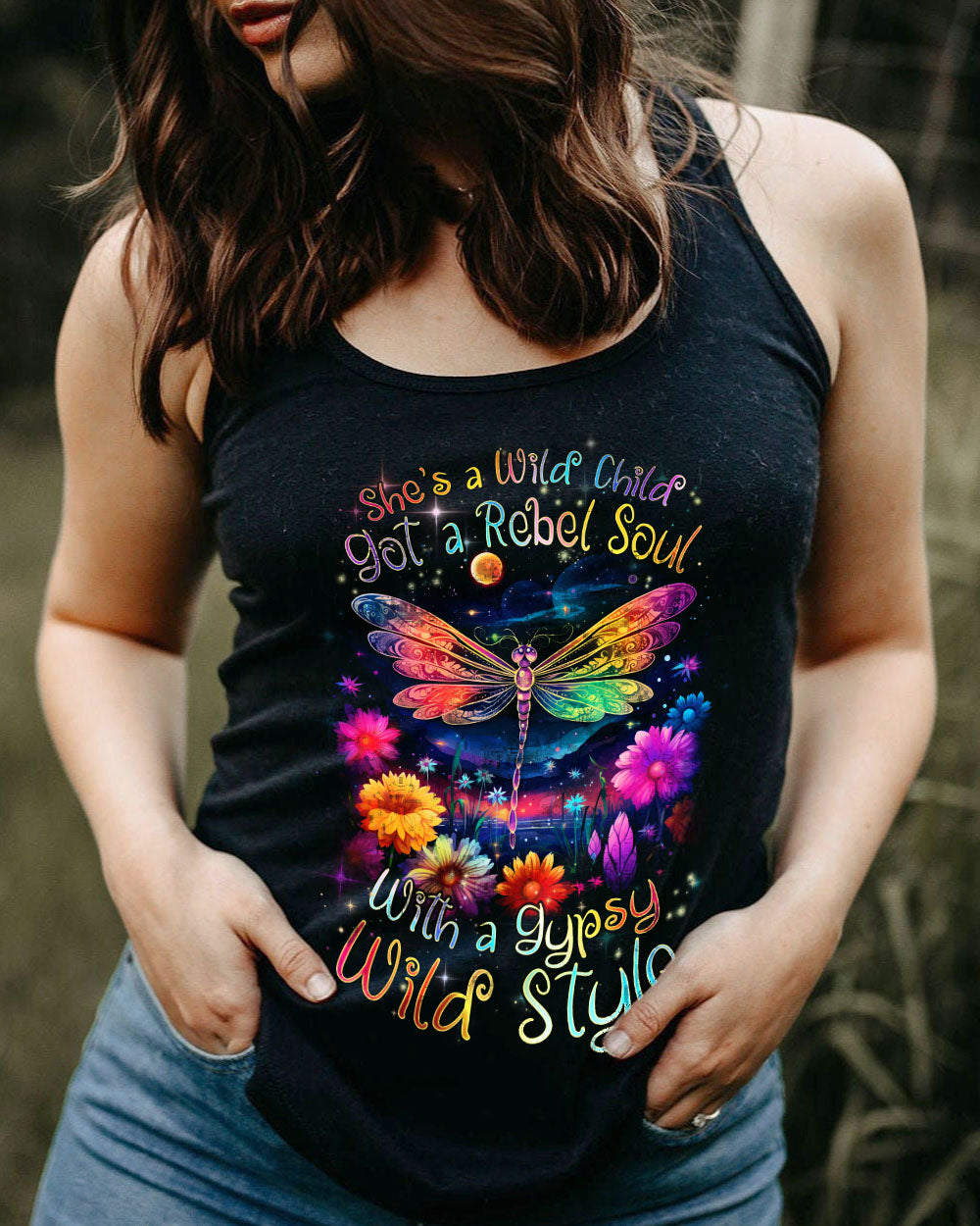 SHE IS A WILD CHILD DRAGONFLY ALL OVER PRINT - TLNZ1210233