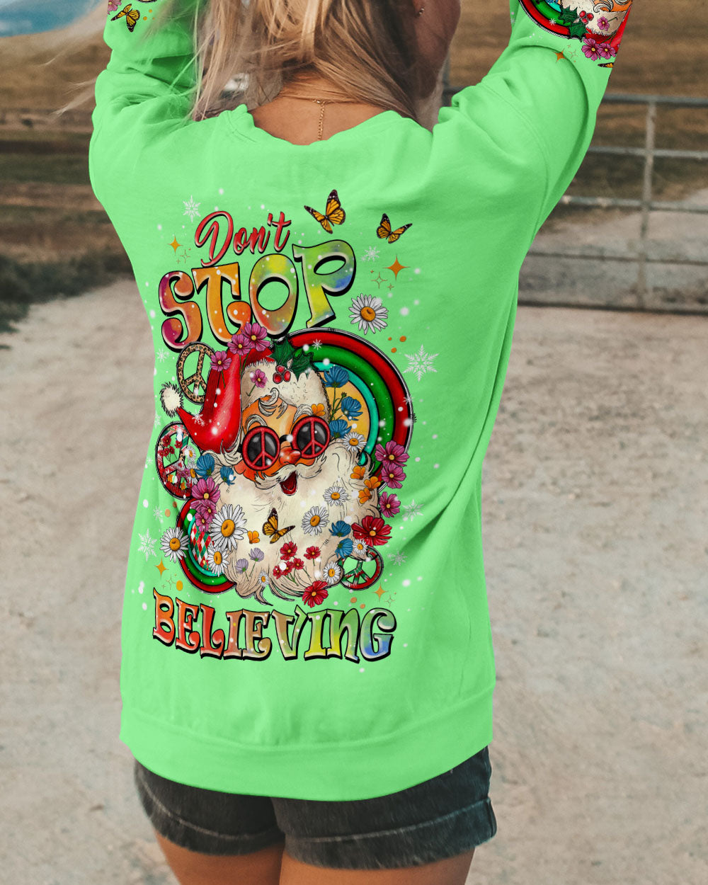 DON'T STOP BELIEVING CHRISTMAS ALL OVER PRINT  - TLNZ1211241
