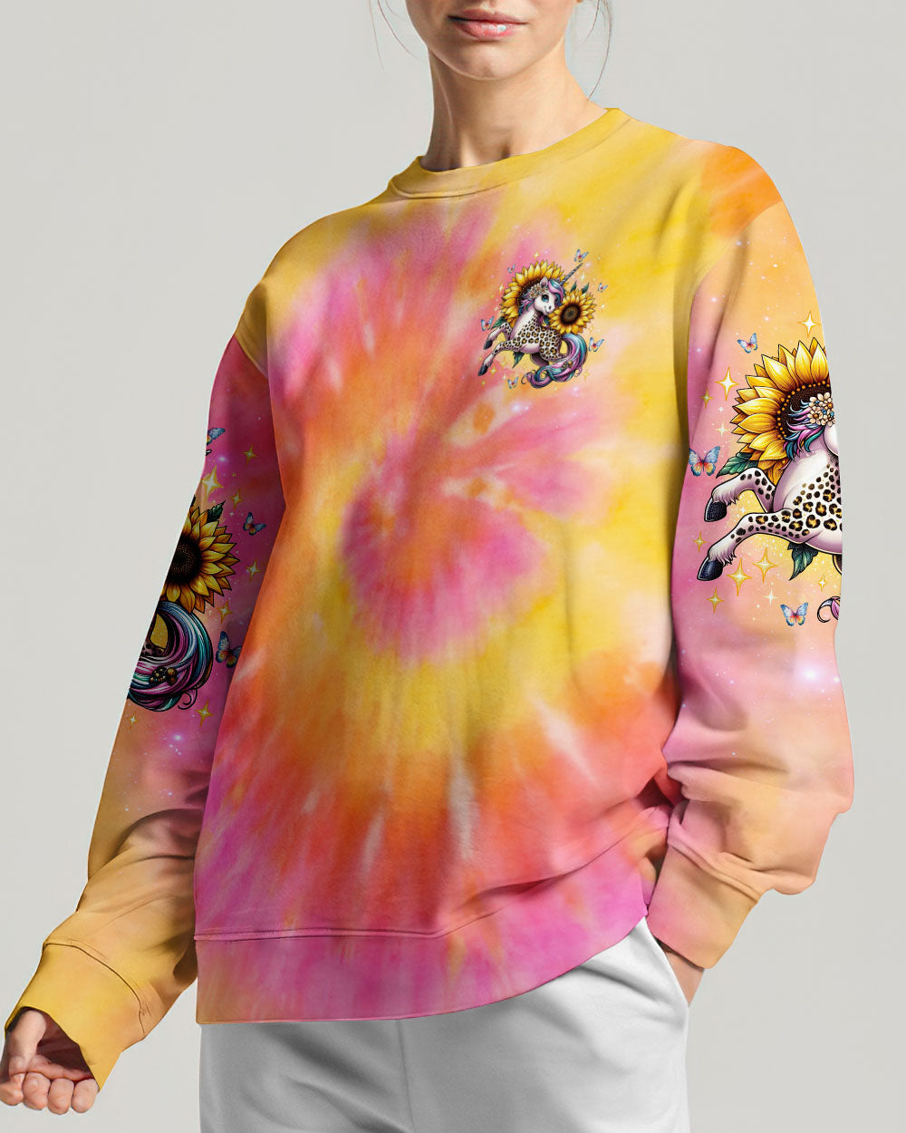 BE YOU THE WORLD WILL ADJUST UNICORN TIE DYE ALL OVER PRINT - TLNZ1304244