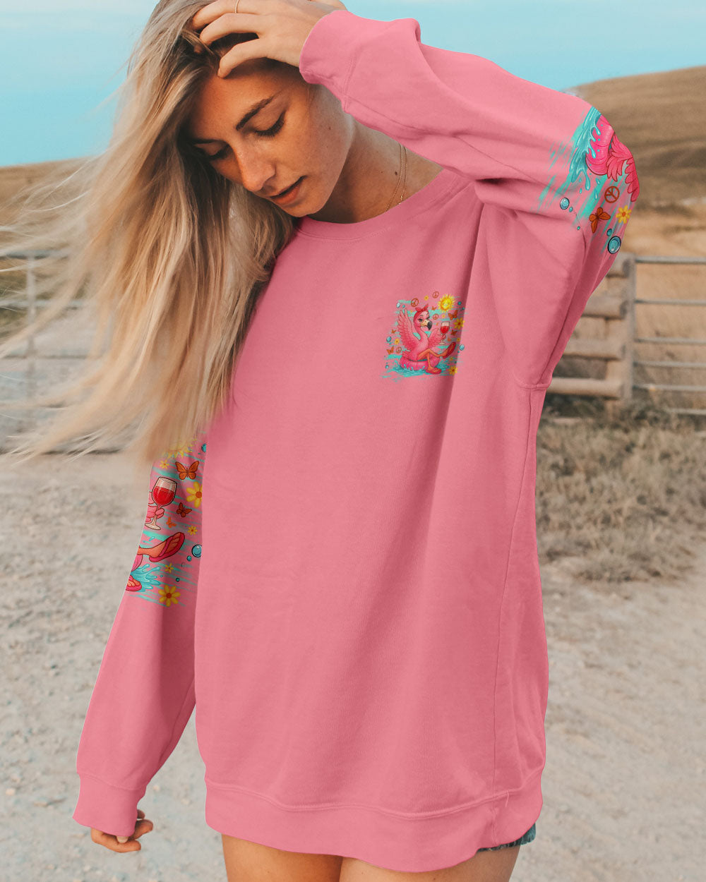 FLOAT DRINK TAN REPEAT FLAMINGO ALL OVER PRINT - TLNZ1604253