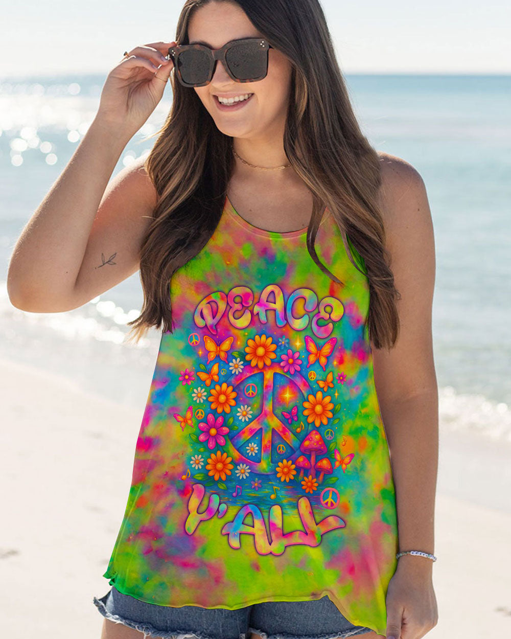 PEACE Y' ALL COLORFUL ALL OVER PRINT - TLNZ1704253