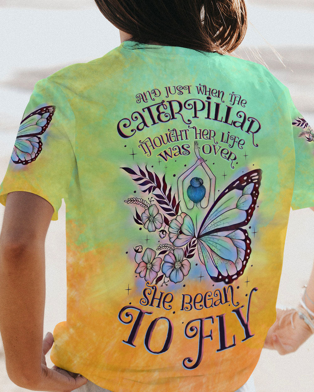 SHE BEGAN TO FLY BUTTERFLY ALL OVER PRINT - TLNZ1807231