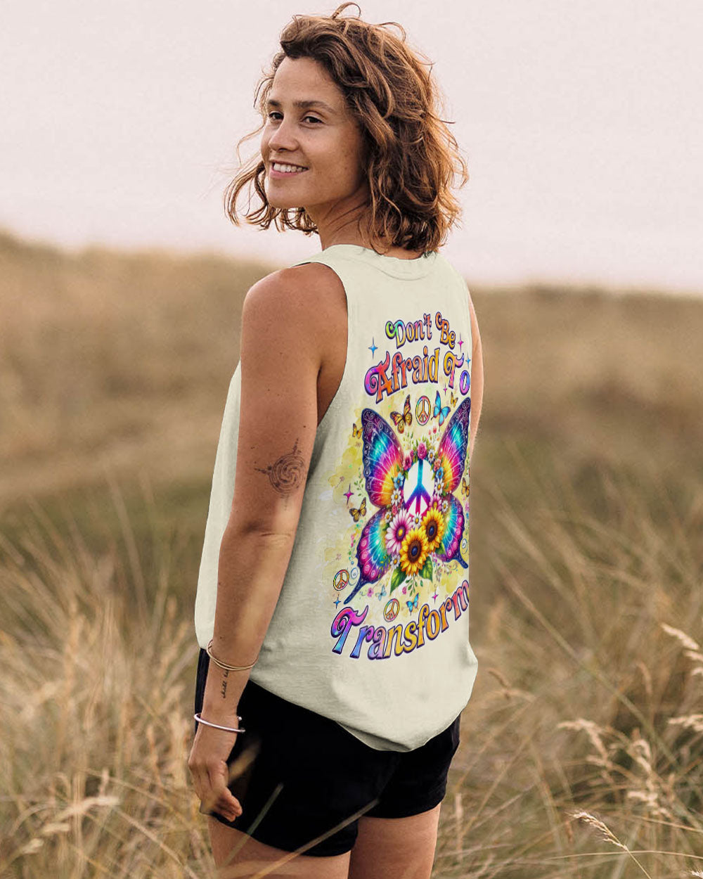 DON'T BE AFRAID TO TRANSFORM BUTTERFLY TIE DYE ALL OVER PRINT - TLNZ2012244