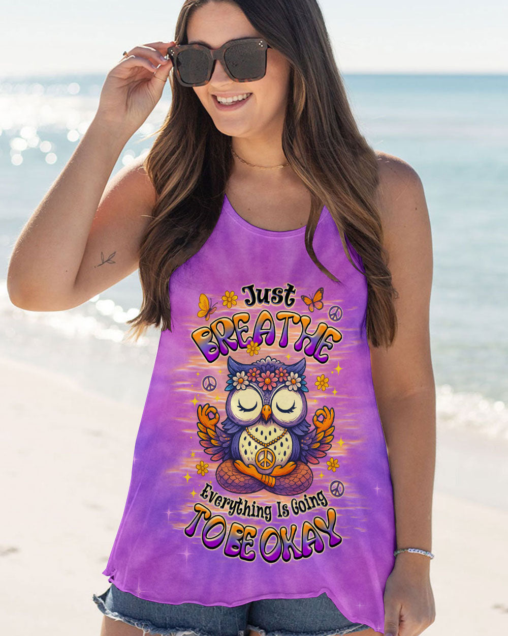 JUST BREATHE OWL TIE DYE ALL OVER PRINT - TLNZ2207252
