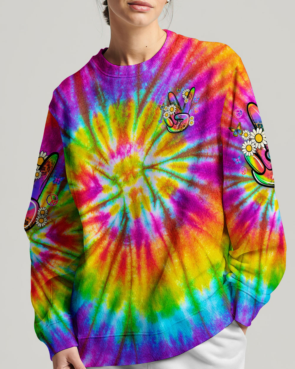 PEACE OUT TIE DYE ALL OVER PRINT - TLNZ2307242