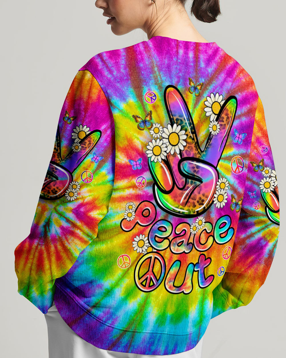 PEACE OUT TIE DYE ALL OVER PRINT - TLNZ2307242