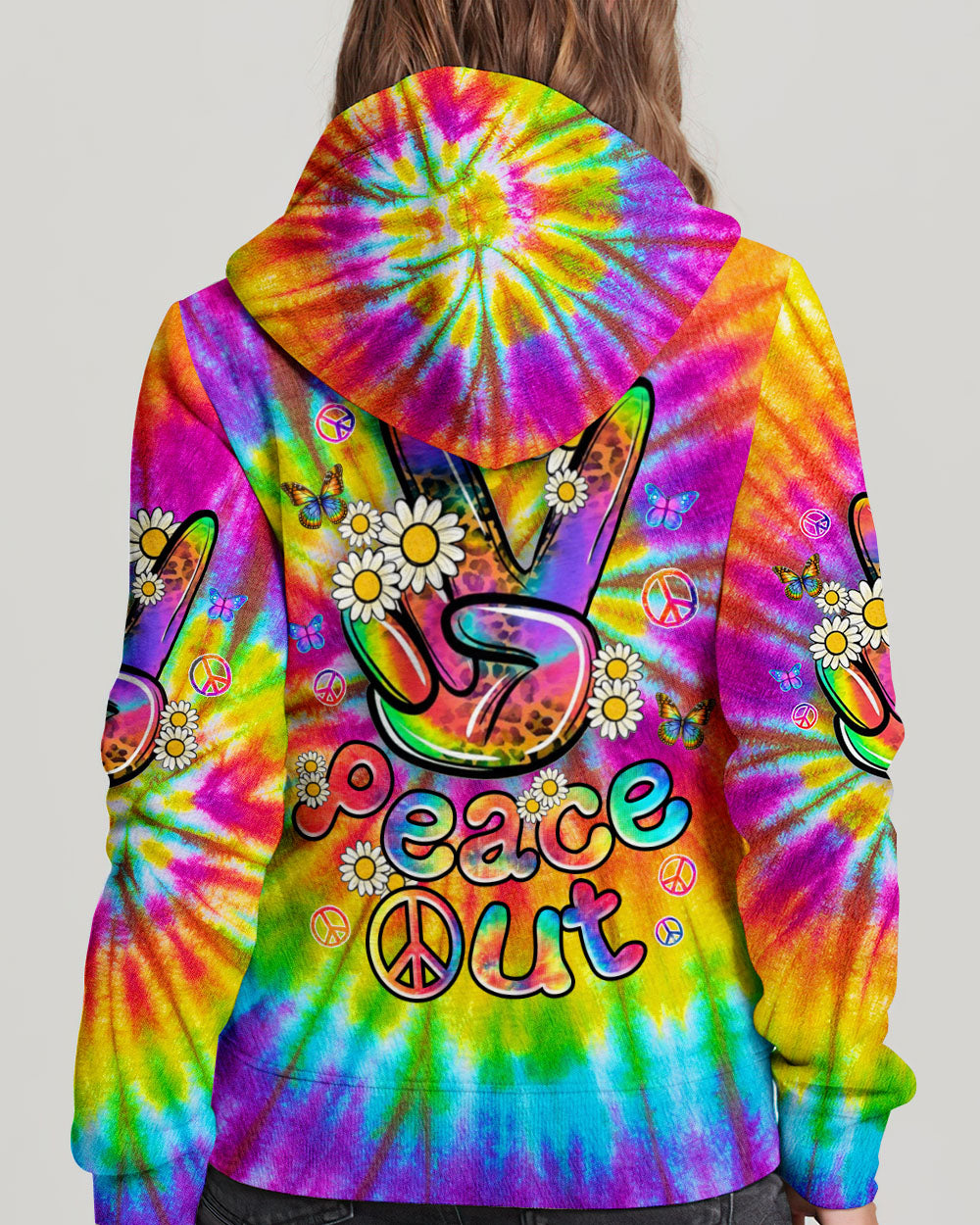 PEACE OUT TIE DYE ALL OVER PRINT - TLNZ2307242