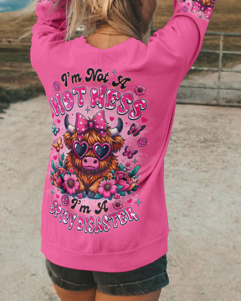 I'M NOT A HOT MESS COW ALL OVER PRINT  - TLNZ2307252