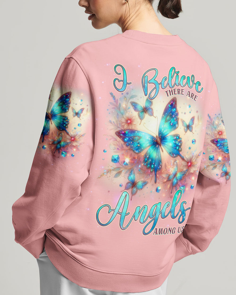 I BELIEVE THERE ARE ANGELS AMONG US BUTTERFLY ALL OVER PRINT - TLNZ2405243