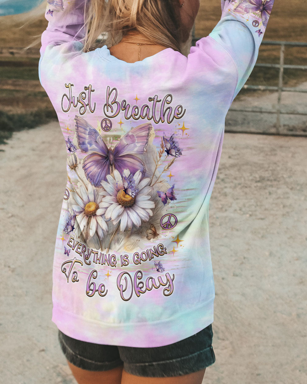 JUST BREATHE BUTTERFLY ALL OVER PRINT - TLNZ2409242