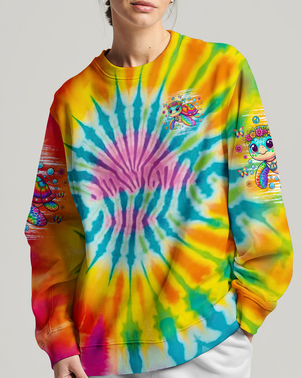 JUST BREATHE TURTLE TIE DYE ALL OVER PRINT - TLNZ2805242