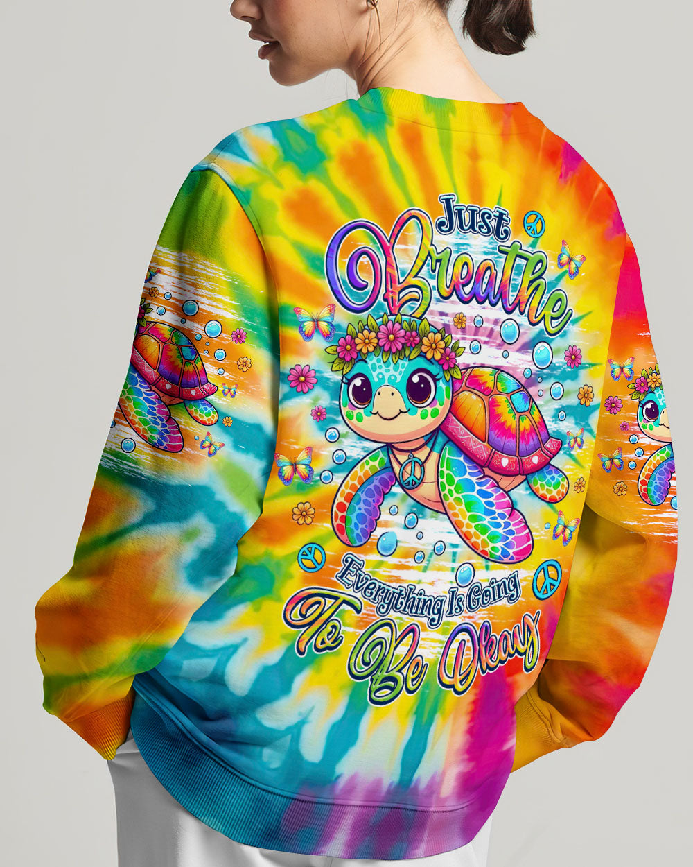 JUST BREATHE TURTLE TIE DYE ALL OVER PRINT - TLNZ2805242