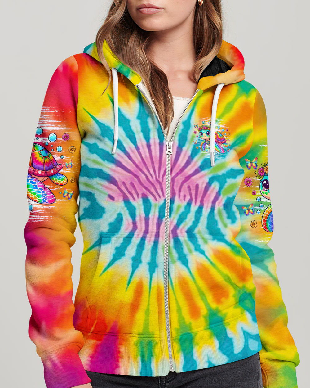 JUST BREATHE TURTLE TIE DYE ALL OVER PRINT - TLNZ2805242