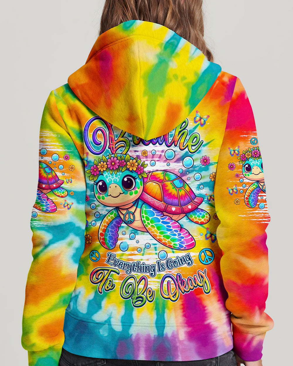 JUST BREATHE TURTLE TIE DYE ALL OVER PRINT - TLNZ2805242