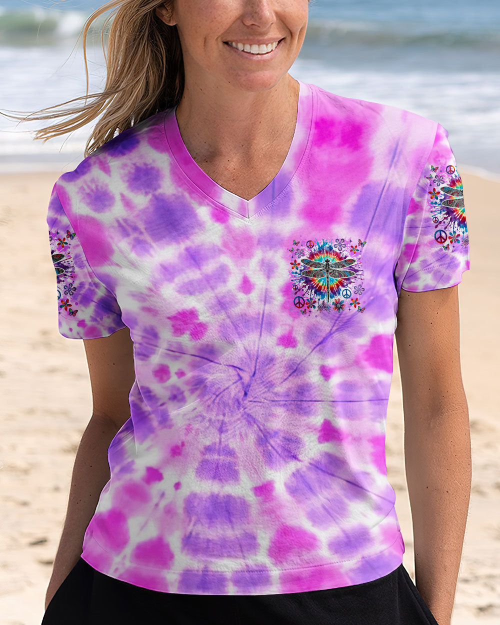 DON'T STOP BELIEVING DRAGONFLY  TIE DYE  ALL OVER PRINT - TLNZ2911243