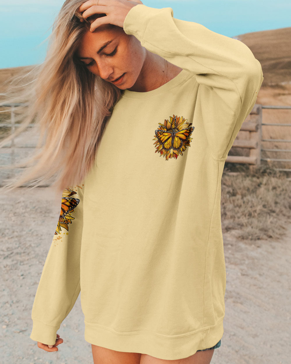 NEVER LOSE HOPE BUTTERFLY SUNFLOWER ALL OVER PRINT - TLNZ3105232