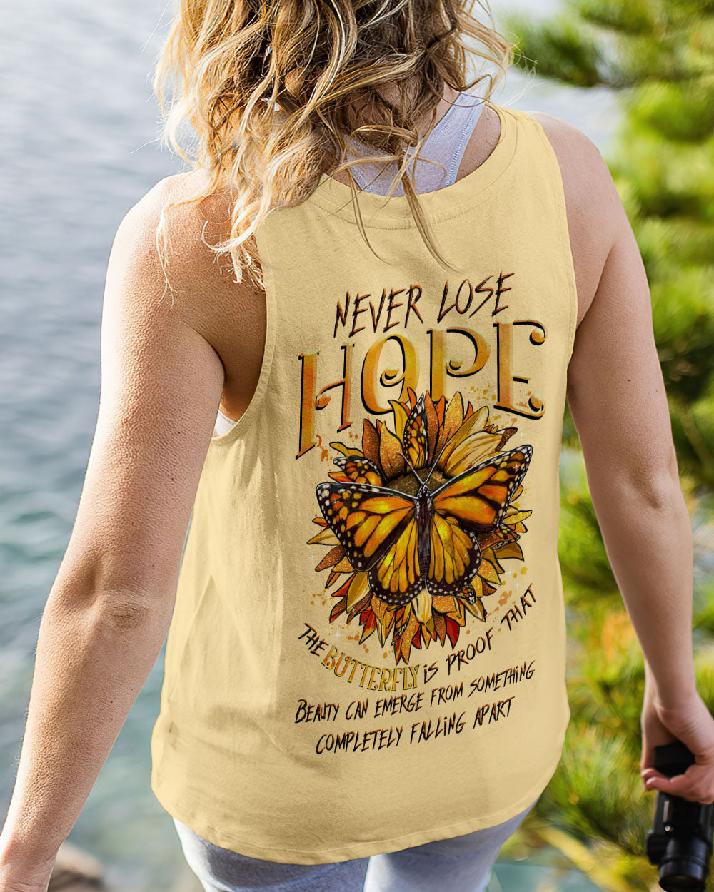 NEVER LOSE HOPE BUTTERFLY SUNFLOWER ALL OVER PRINT - TLNZ3105232