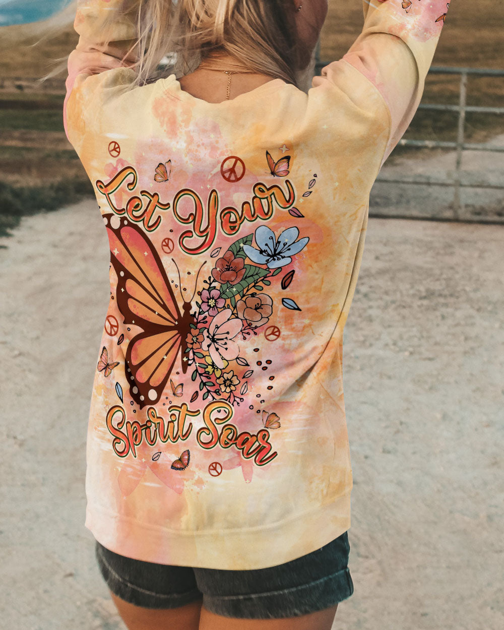 LET YOUR SPIRIT SOAR BUTTERFLY ALL OVER PRINT - TLPQ0509241