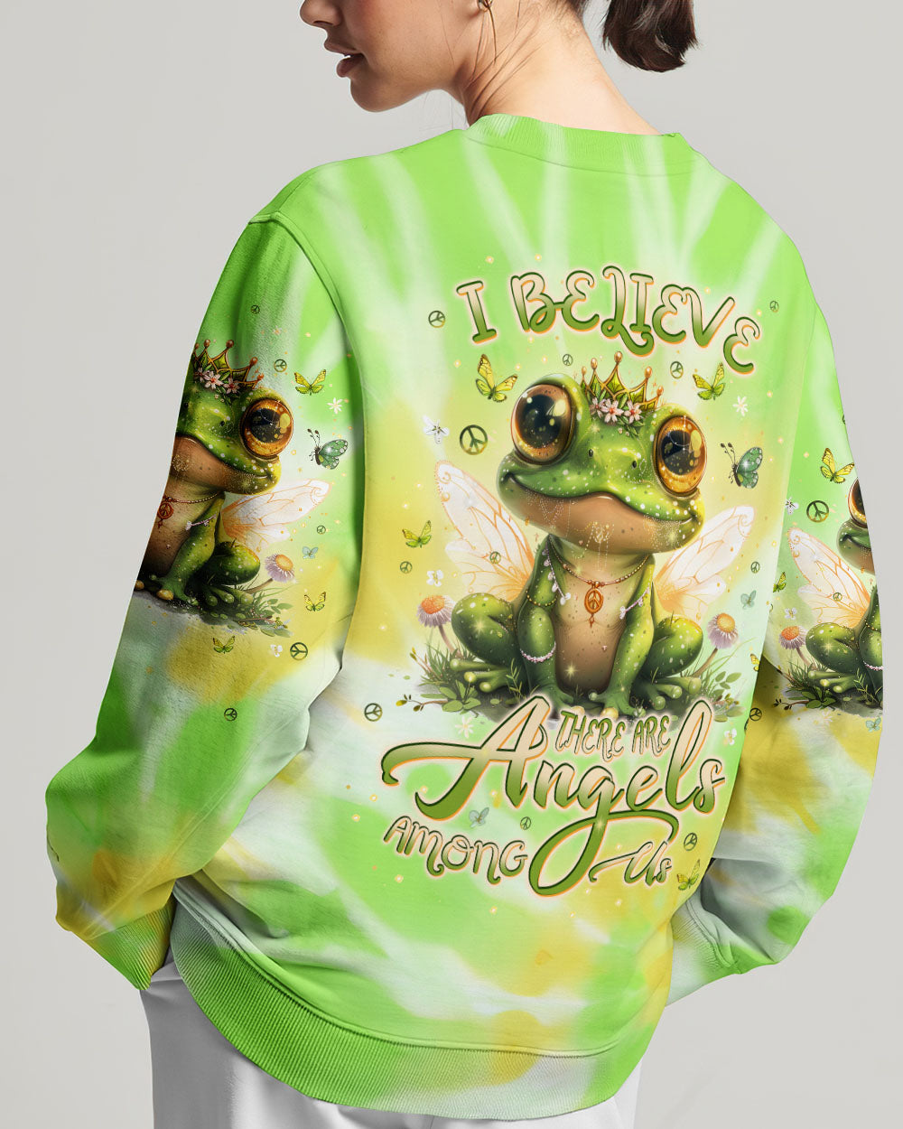 I BELIEVE THERE ARE ANGELS AMONG US FROG ALL OVER PRINT - TLPQ1104243