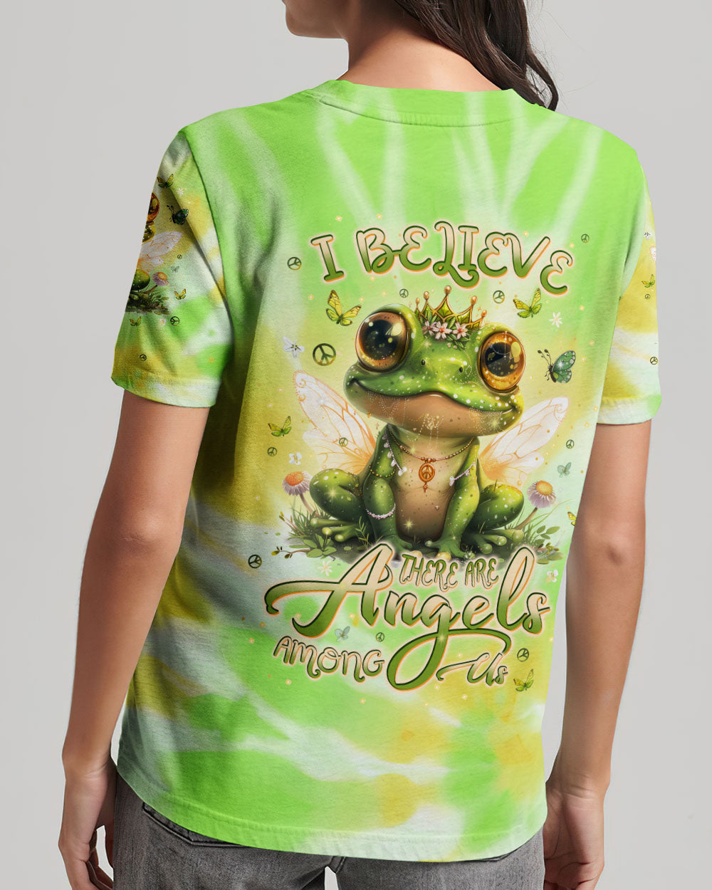 I BELIEVE THERE ARE ANGELS AMONG US FROG ALL OVER PRINT - TLPQ1104243