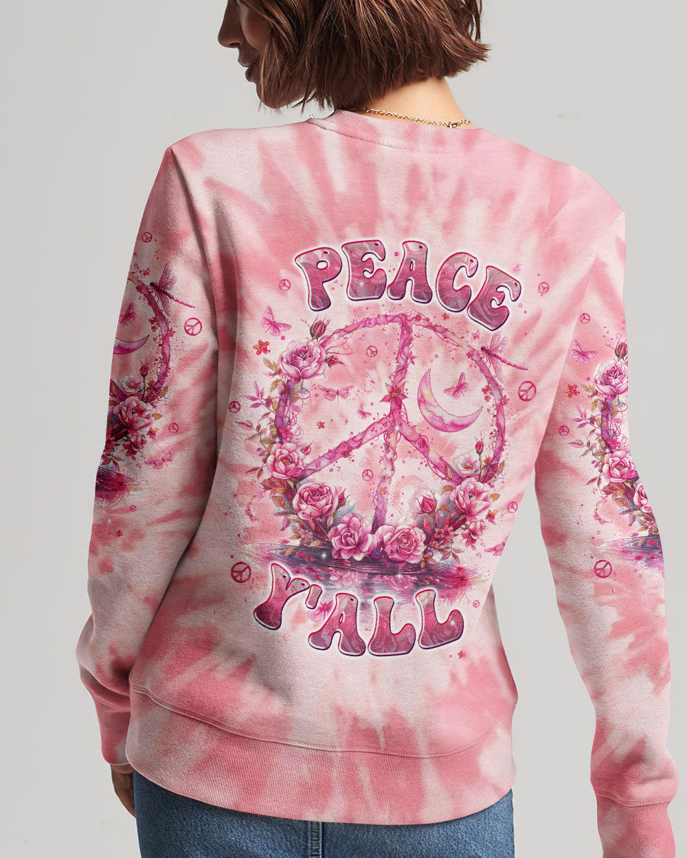 PEACE Y'ALL TIE DYE ALL OVER PRINT - TLPQ1204242