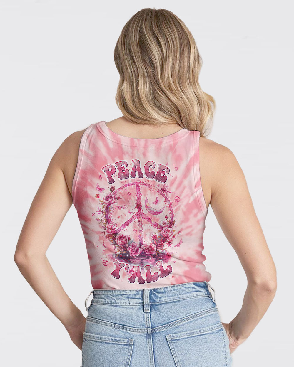 PEACE Y'ALL TIE DYE ALL OVER PRINT - TLPQ1204242