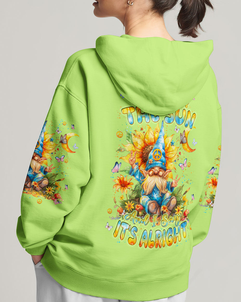 HERE COMES THE SUN GNOME SUNFLOWER ALL OVER PRINT - TLPQ1206241