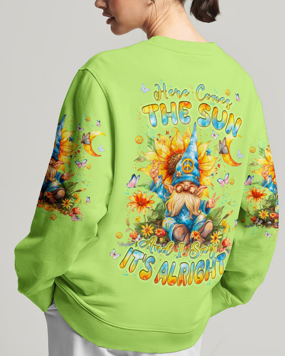HERE COMES THE SUN GNOME SUNFLOWER ALL OVER PRINT - TLPQ1206241