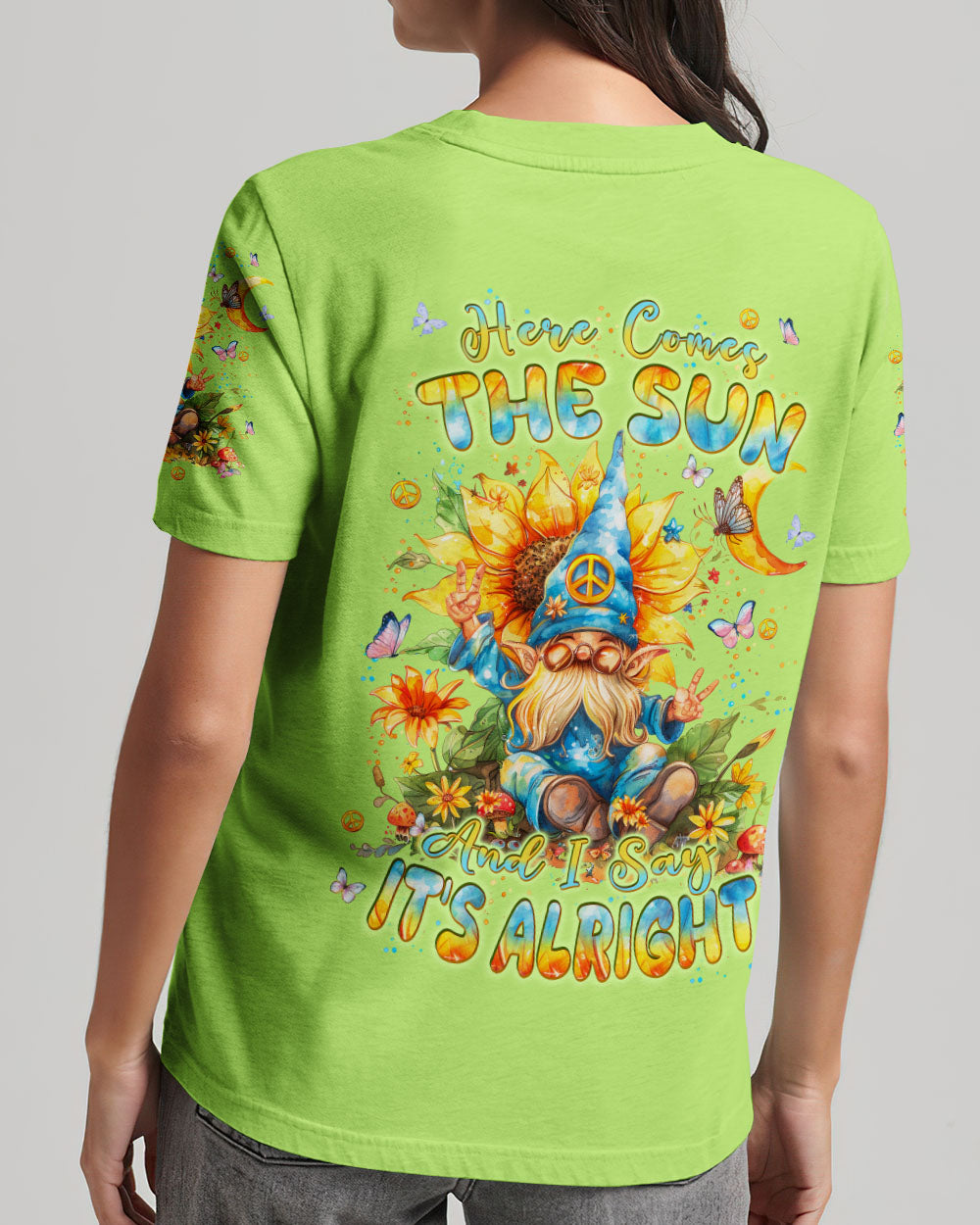 HERE COMES THE SUN GNOME SUNFLOWER ALL OVER PRINT - TLPQ1206241