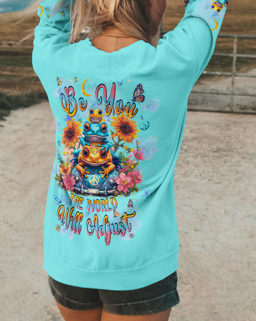 BE YOU THE WORLD WILL ADJUST FROG ALL OVER PRINT - TLPQ1403241